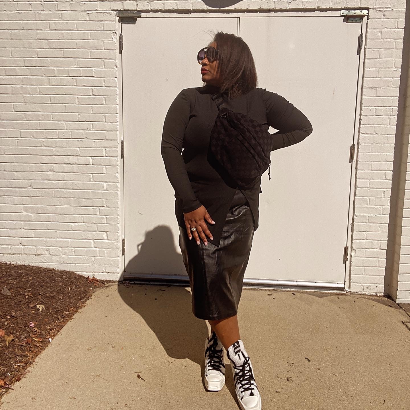 Checkered Oversized Crossbody Bag